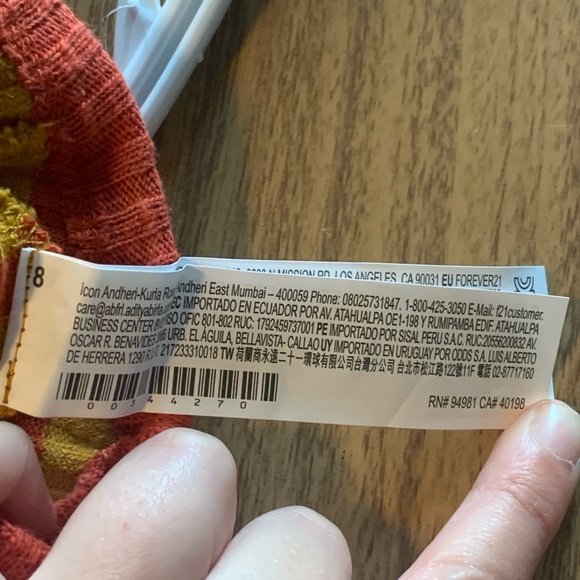 Forever 21 Orange 🍊 Striped High Neck Crop Tank Top - Picture 4 of 7